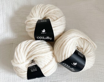 3 Skeins of Molly Super Bulky Yarn in Natural from Mayflower