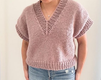 Chunky Knit Slipover Vest Pattern: Beginner-Friendly (PDF Pattern)