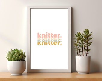 Knitting Gift Wall Art for Knitters Printable Wall Art Boho Knitter Art Gifts for Knitters Digital Wall Art Knitter Gift Minimalist Wall Art