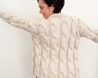 Cable Knit Sweater Pattern Easy Cable Sweater Knitting Pattern Cozy Cardigan  Knit Pattern -  Canada