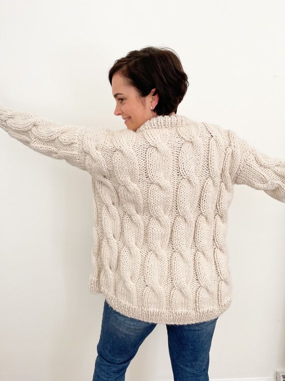Cable Knit Sweater Pattern Easy Cable Sweater Knitting Pattern Cozy  Cardigan Knit Pattern -  Canada