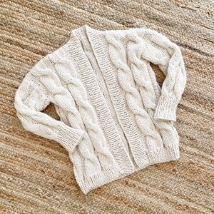 Cable Knit Sweater Pattern Easy Cable Sweater Knitting Pattern Cozy Cardigan Knit Pattern image 4