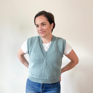 Knitting Pattern Sweater Vest Knitting Pattern V Neck Vest - Etsy