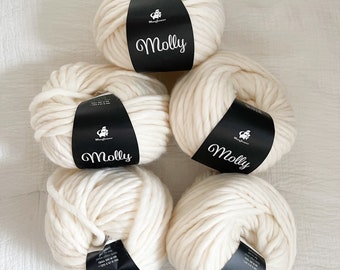 5 Skeins of Molly Super Bulky Yarn in Natural from Mayflower