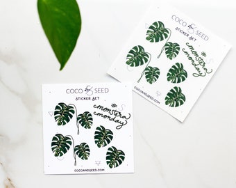 Monstera Deliciosa Journal Stickers - Garden Sticker Pack - Plant Sticker Set
