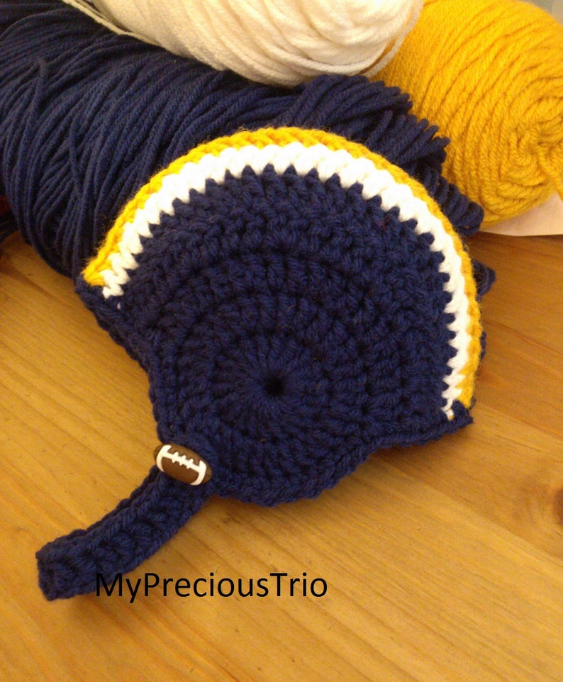 Crochet football helmet beanies in the color of your choice s
