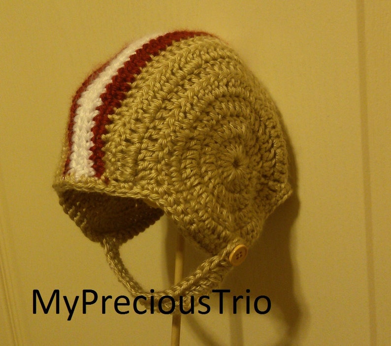 Crochet football helmet beanies in the color of your choice s