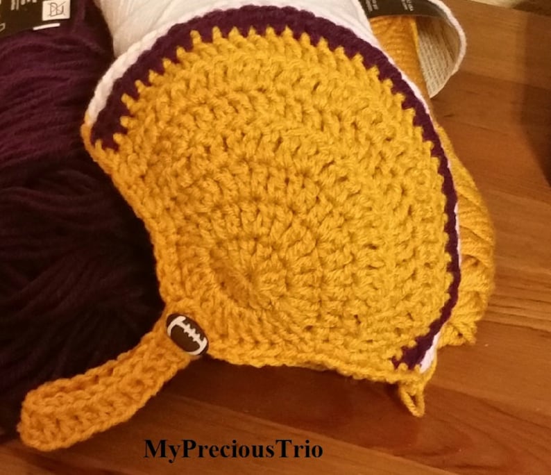 Crochet football helmet beanies in the color of your choice s