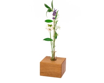 Vase de table en chêne élégant avec tubes à essai vase à fleurs décoratif pour les mariages et décoration de table accessoire de maison minimaliste