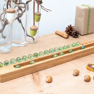 Advent calendar wood natural oak for Christmas with 24 marbles Advent for family, adults, children, Christmas decoration modern gift man image 2