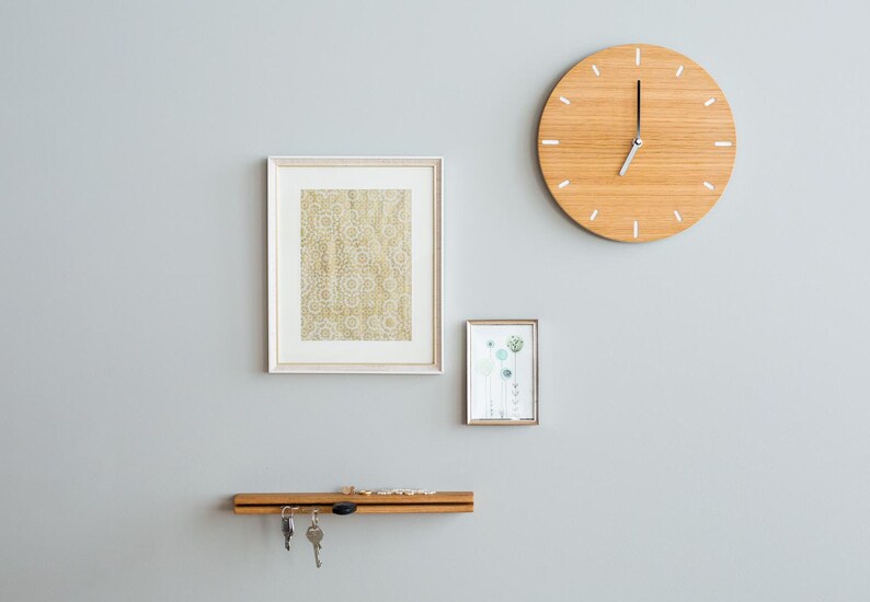 Horloge murale petit chêne 29 cm mouvement silencieux chuchoté pour le bureau salon cuisine autour de tout simplement Cadeau Indentation image 2