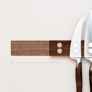 Knife strip configurator for up to 15 knives lengths 21 to 76 cm different types of wood and strong double magnets, knife block without drilling image 1