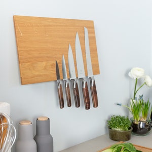 Magnetic Knife Block Wall Mounted oak image 4