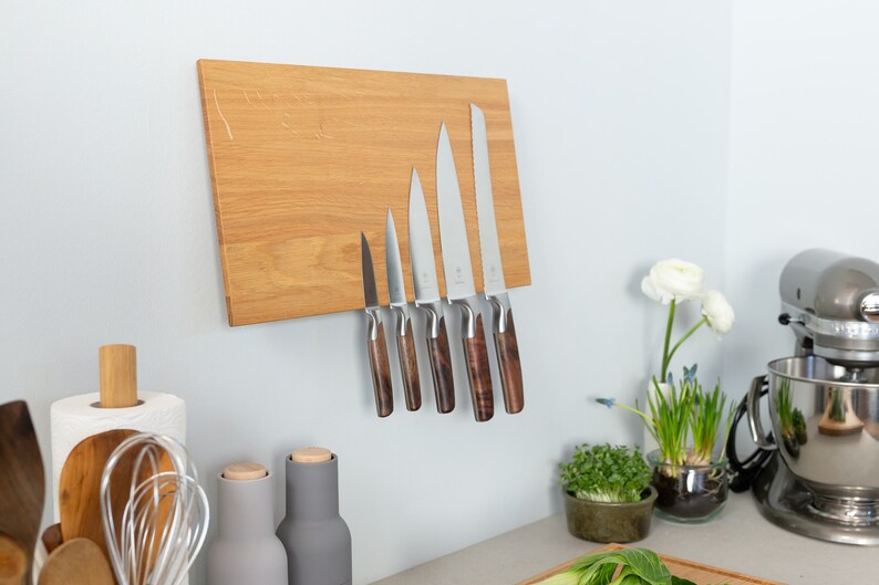 Magnetic Knife Block Wall Mounted oak image 4