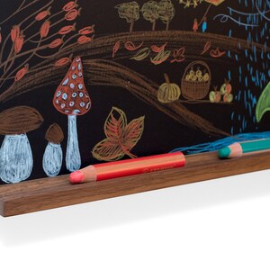 Magnettafel aus Holz Tafel für Kinder und Erwachsene vielseitige Pinnwand & Organizer Geschenk Einschulung Magnetboard mit starken Magneten Nussbaum