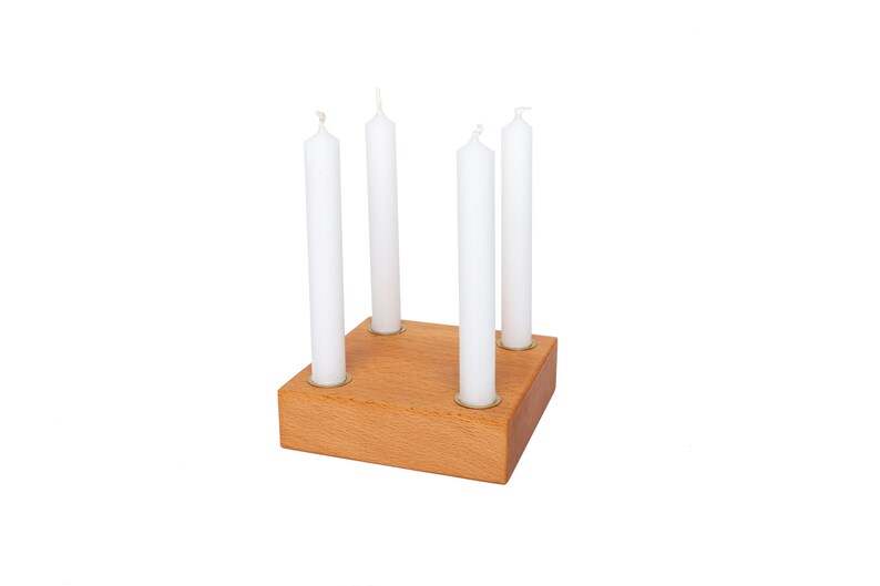 Adventskranz klein Holz inkl. 8 Kerzen Kerzenhalter wiederverwendbar minimalistisch modern Weihnachtsgeschenk Weihnachtsdeko skandinavisch Bild 8