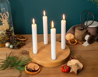 Lot De 4 Bougies Piliers Rustiques - Cire Bordeaux 6x8 Cm - Longue Durée De Combustion Pour Noël Et Décorations - 10