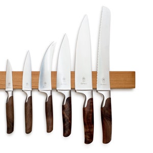 Knife strip configurator for up to 15 knives lengths 21 to 76 cm different types of wood and strong double magnets, knife block without drilling Kirschbaum