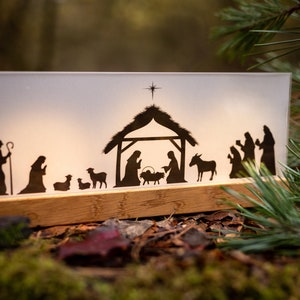 Luminary Nativity Scene oak image 2