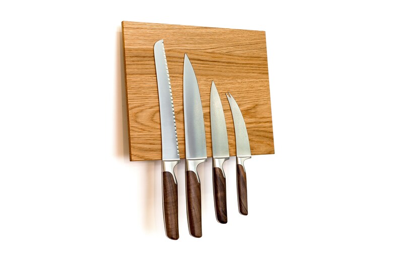 Magnetic Knife Block Wall Mounted oak image 8