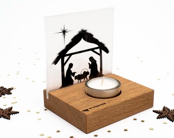 Crèche De Noël En Métal - Bougeoir De L'Avent - Décoration De Noël Rustique - Scène De La