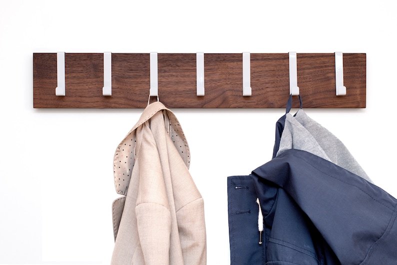 Wall wardrobe wood walnut wardrobe bar coat hooks coat rack hook bar wardrobe board space-saving simple modern 60 cm