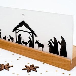 Luminary Nativity Scene oak image 4