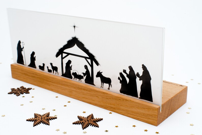 Luminary Nativity Scene oak image 4