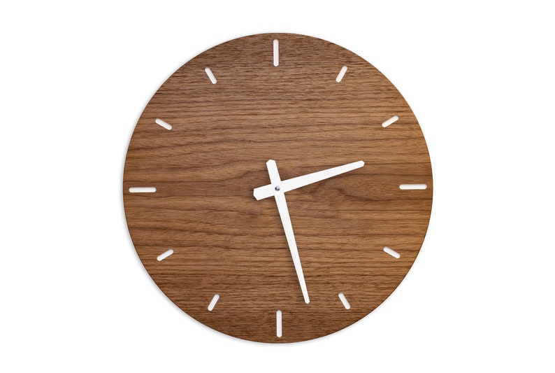 Wanduhr Holz Wanduhr groß Wanduhr modern Kinder 35cm Uhr Design mit flüsterleisem Quarzuhrwerk für Wohnzimmer Küche Büro lautlos rund Bild 10