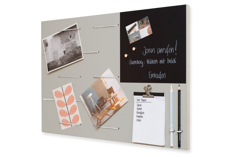 Prikbord houten memobord in verschillende kleuren, magnetisch memobord, memobord organizer memobord voor op kantoor, in de keuken of als cadeau afbeelding 2