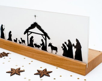 Luminary Nativity Scene (oak)