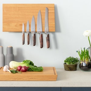 Magnetic Knife Block Wall Mounted oak image 1