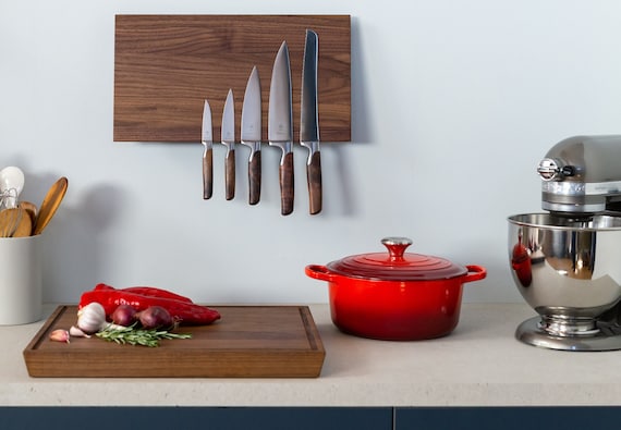 Porte-couteau de cuisine, support de couteau en bois, support de couteau de  mur, bloc de couteau de mur, support de couteau de découpage, cadeau  personnalisé, stockage de cuisine -  Canada