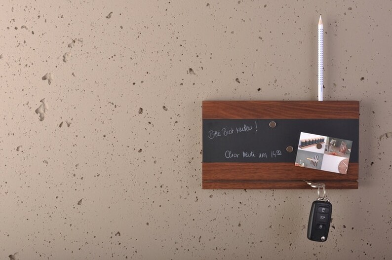 Key Board Boîte à clés en bois de noyer avec papier daluminium de table magnétique, cadeau pour mariage ou emménagement, porte-clé image 4