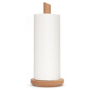 Kitchen paper holder wood beech kitchen roll holder simple and elegant stable sustainable for the kitchen moving in birthday elegant gift