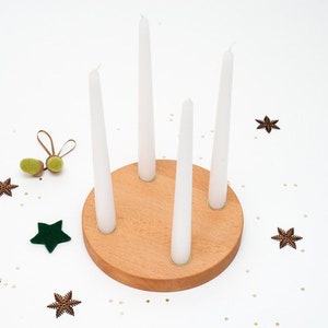 Classic round Advent wreath beech image 5