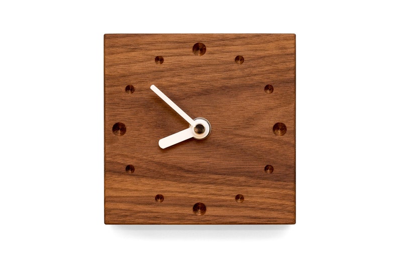 Wall Clock Mini Walnut image 1