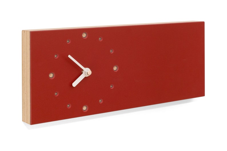 Wall clock in red image 1