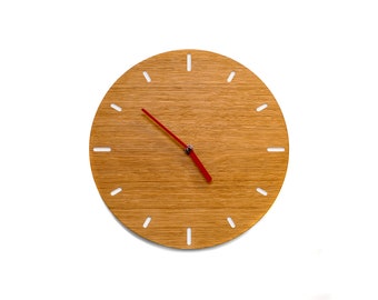 Horloge murale petit chêne | 29 cm | mouvement silencieux chuchoté | pour le bureau salon cuisine | autour de | tout simplement | Cadeau | Indentation