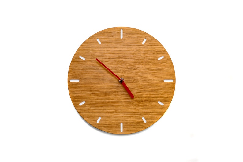 Horloge murale petit chêne 29 cm mouvement silencieux chuchoté pour le bureau salon cuisine autour de tout simplement Cadeau Indentation image 1