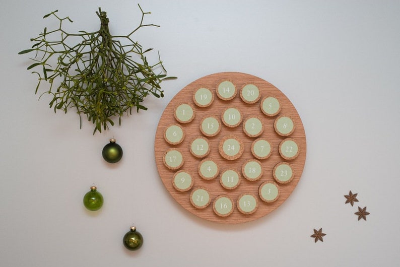 Adventskalender Eichen zum Befüllen wiederverwendbar für Kinder Erwachsene und die ganze Familie mit Gutscheinen Weihnachten Bild 5