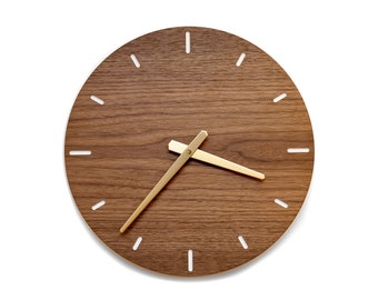 Wanduhr Holz Wanduhr groß Wanduhr modern Kinder (35cm) Uhr Design mit flüsterleisem Quarzuhrwerk für Wohnzimmer Küche Büro lautlos rund