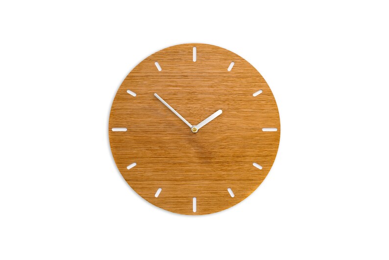 Horloge murale petit chêne 29 cm mouvement silencieux chuchoté pour le bureau salon cuisine autour de tout simplement Cadeau Indentation image 7