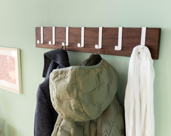 Wall wardrobe wood walnut wardrobe bar coat hooks coat rack hook bar wardrobe board space-saving simple modern