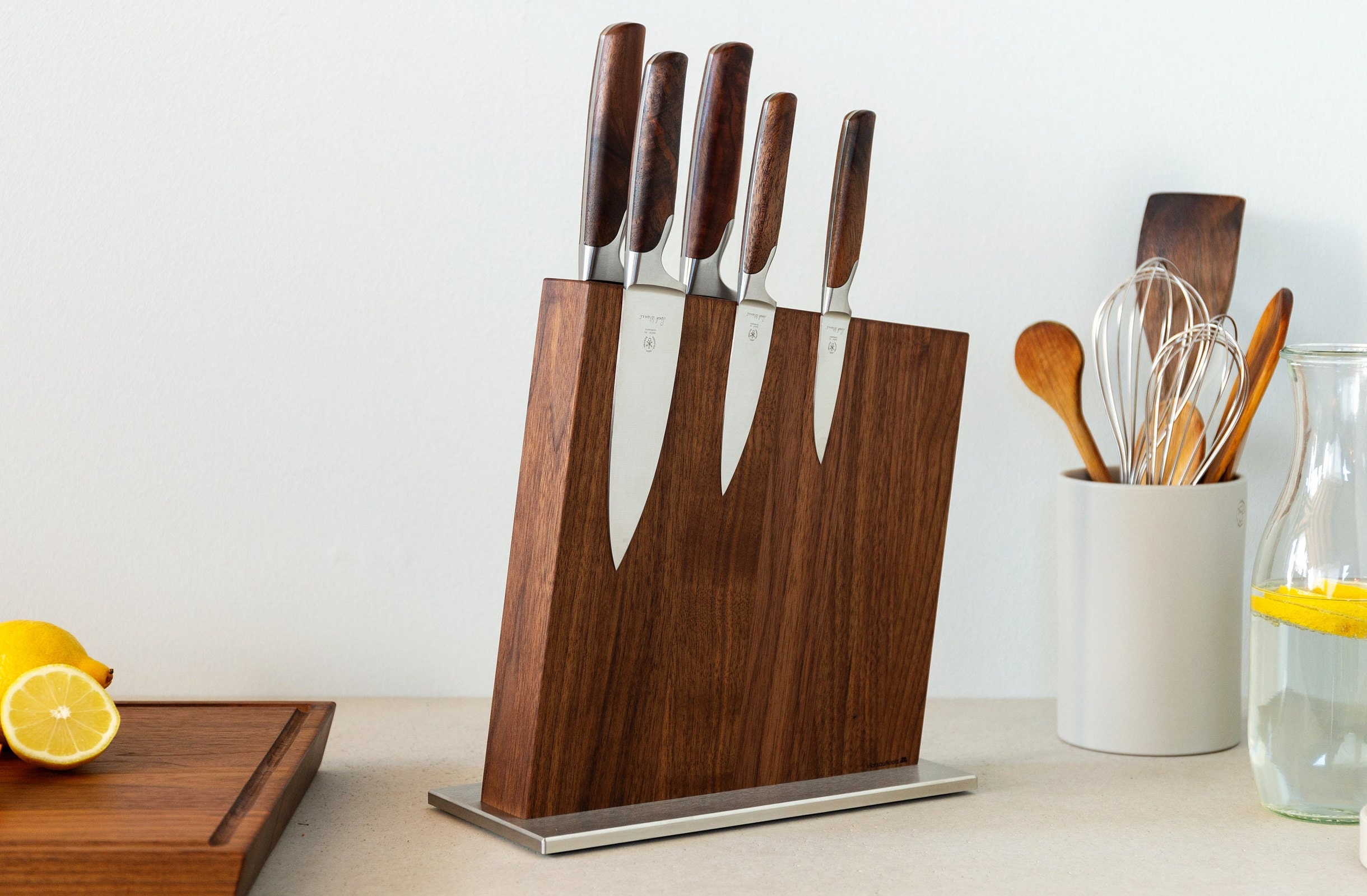 Boker 5 Piece Walnut Magnetic Kitchen Block Set