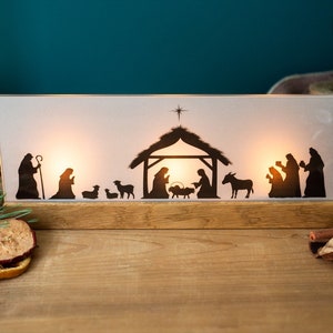 Luminary Nativity Scene oak image 6