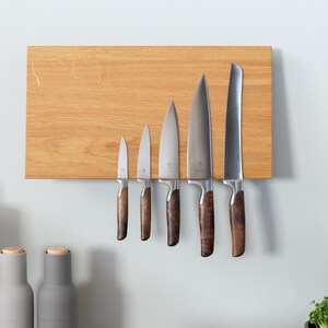 Magnetic Knife Block Wall Mounted oak image 3