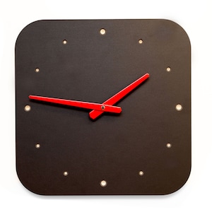 Modern wall clock with linoleum, various colors, minimalist design, whisper-quiet quartz movement, kitchen clock, office, living room, gift idea