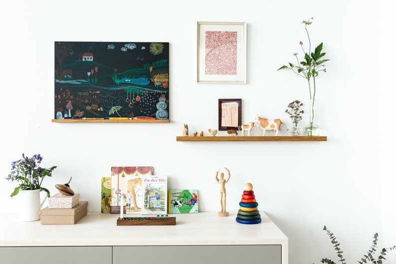 Magnettafel aus Holz Tafel für Kinder und Erwachsene vielseitige Pinnwand & Organizer Geschenk Einschulung Magnetboard mit starken Magneten Bild 4