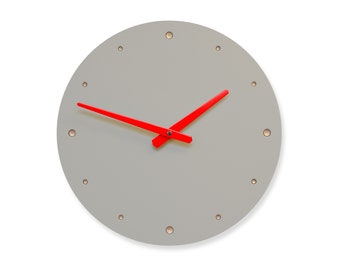 Horloge murale gris clair (35 cm) | Horloge | Conception | avec un mouvement à quartz silencieux | pour le salon cuisine chambre | | durable | de grande taille Rond